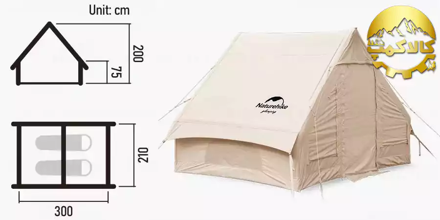 چادر GLAMPING بادی GEM نیچرهایک مدل NH20ZP009، چادر گلمپینگ نیچرهایک، چادر Air6.3 دو نفره نیچرهایک
